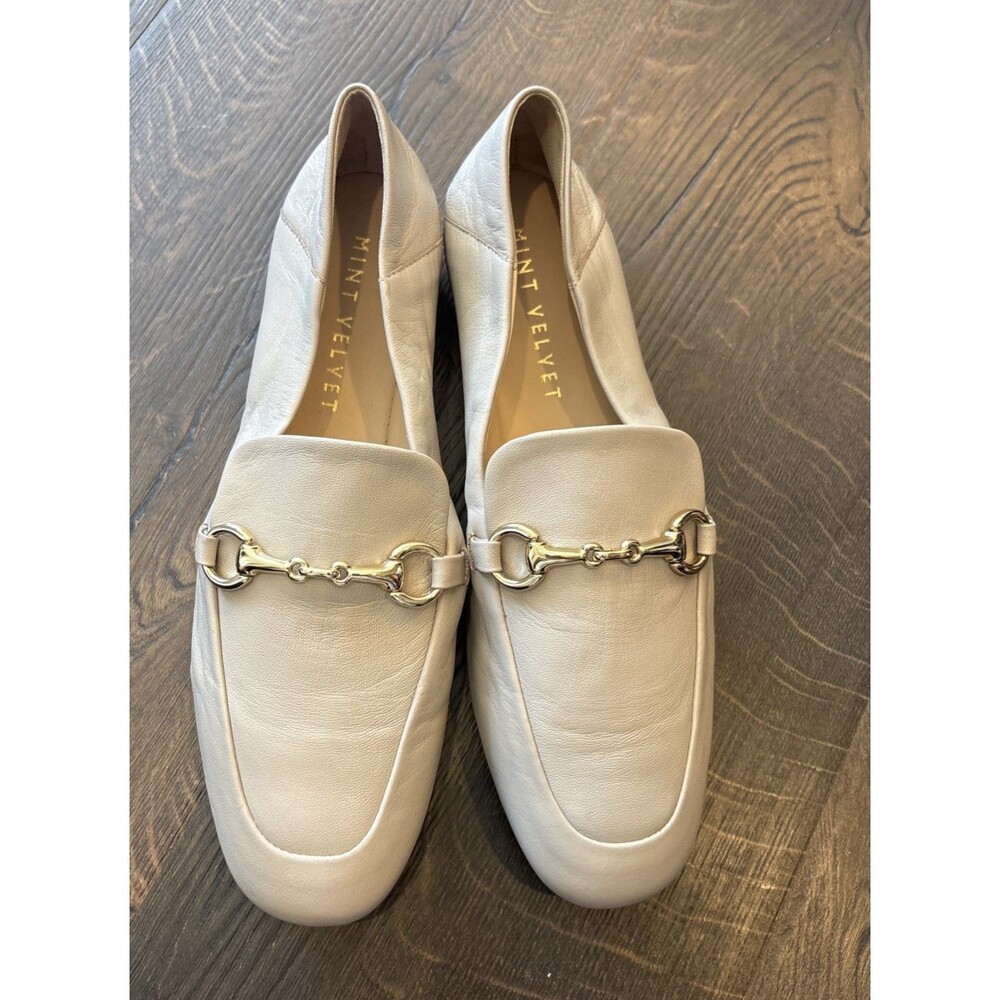 Mint Velvet Camille Leather Loafers Horsebit Buckle Size 41 / 10 US MSRP $195